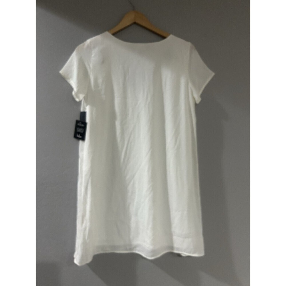 Lulus Freestyle Shift Dress Off White Short Sleeve Vneck Dress Size M - Picture 6 of 14
